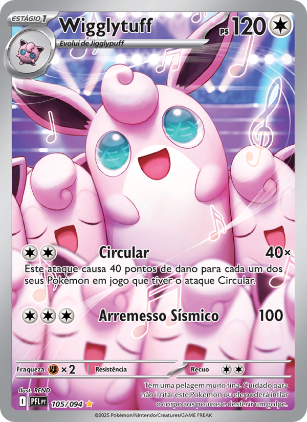 Wigglytuff 105 — Phantasmal Flames (Portuguese Pokémon TCG card)