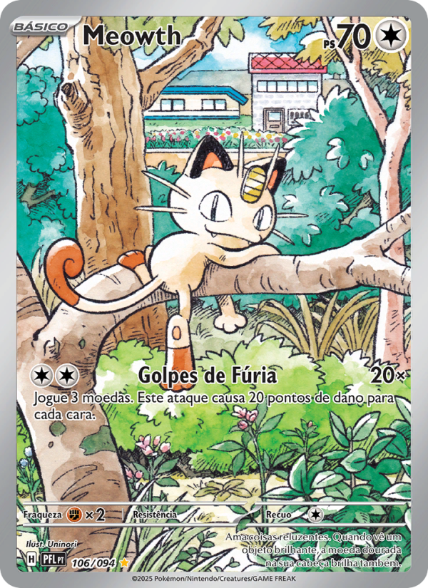 Meowth 106 — Phantasmal Flames (Portuguese Pokémon TCG card)
