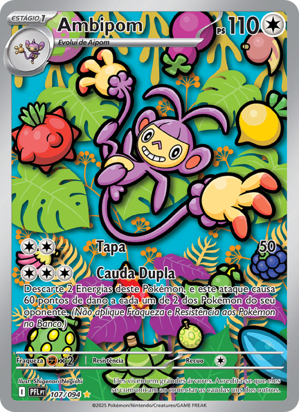 Ambipom 107 — Phantasmal Flames (Portuguese Pokémon TCG card)