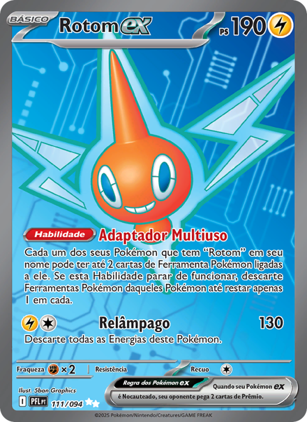Rotom ex 111 — Fogo Fantasmagórico (Portuguese Pokémon TCG card)