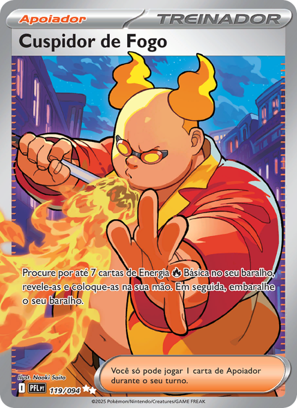 Cuspidor de Fogo 119 — Fogo Fantasmagórico (Portuguese Pokémon TCG card)