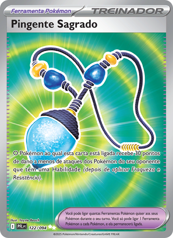 Pingente Sagrado 122 — Fogo Fantasmagórico (Portuguese Pokémon TCG card)
