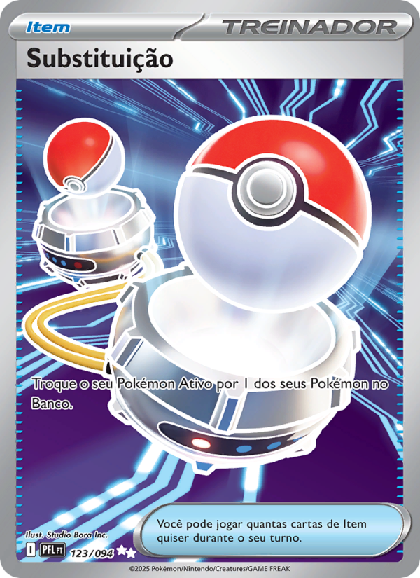 Substituição 123 — Fogo Fantasmagórico (Portuguese Pokémon TCG card)