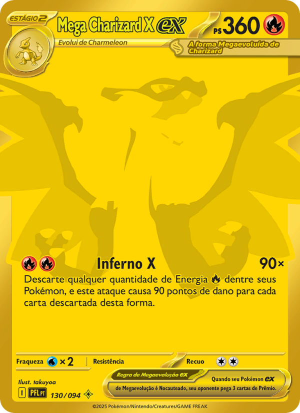 Mega Charizard X ex 130 — Fogo Fantasmagórico (Portuguese Pokémon TCG card)