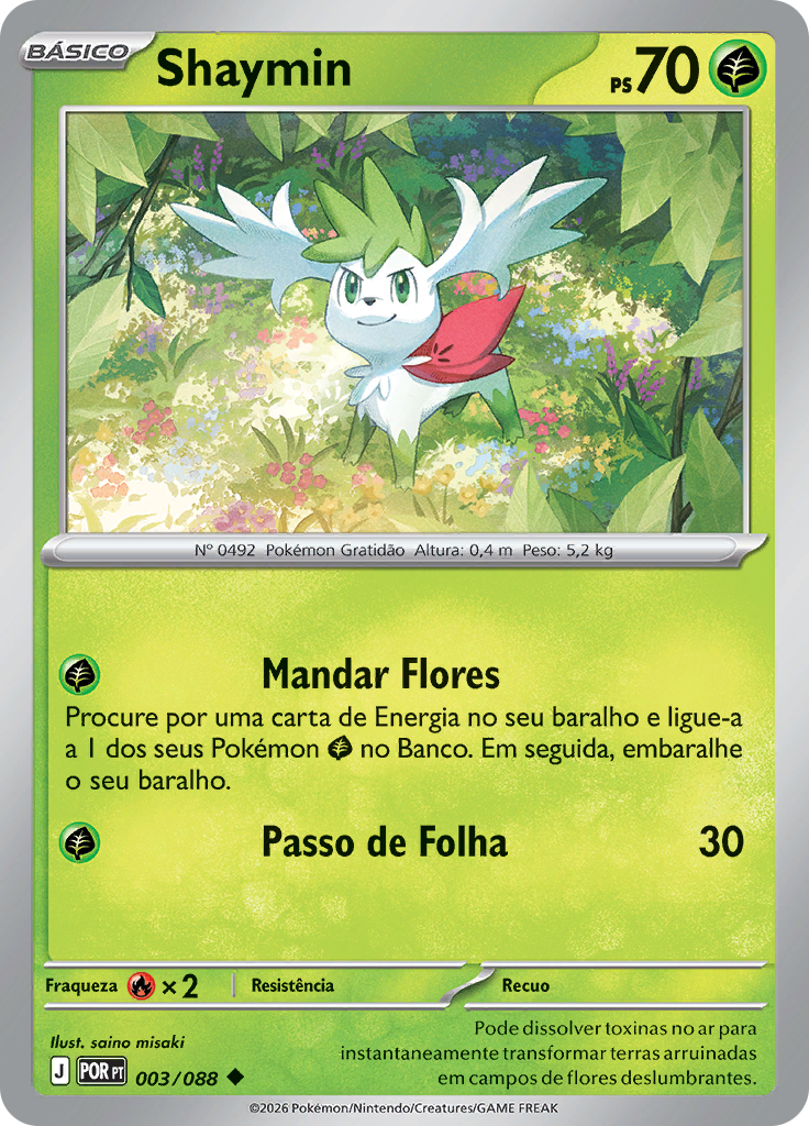 Shaymin 003 — Equilíbrio Perfeito (Portuguese Pokémon TCG card)