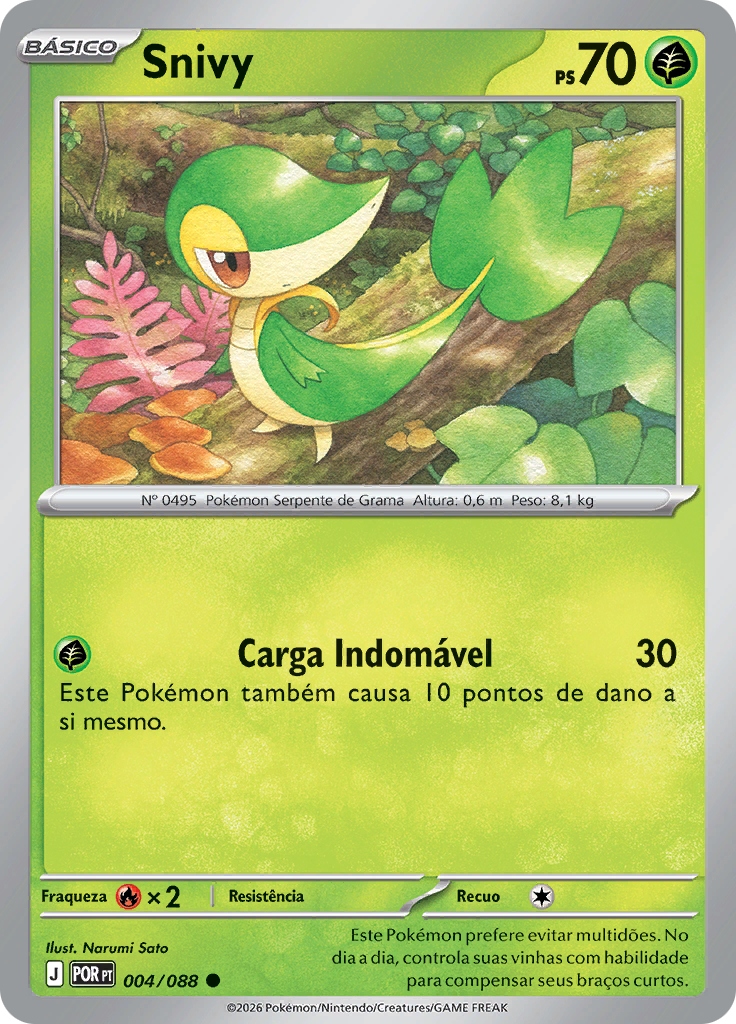Snivy 004 — Equilíbrio Perfeito (Portuguese Pokémon TCG card)