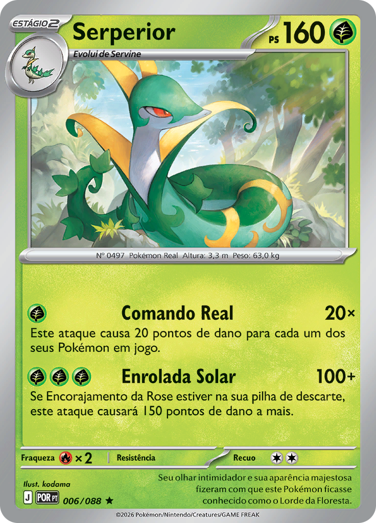 Serperior 006 — Equilíbrio Perfeito (Portuguese Pokémon TCG card)