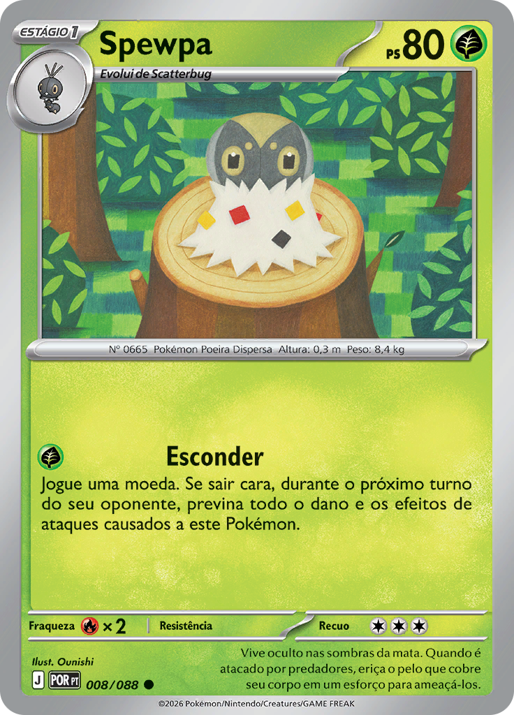 Spewpa 008 — Equilíbrio Perfeito (Portuguese Pokémon TCG card)