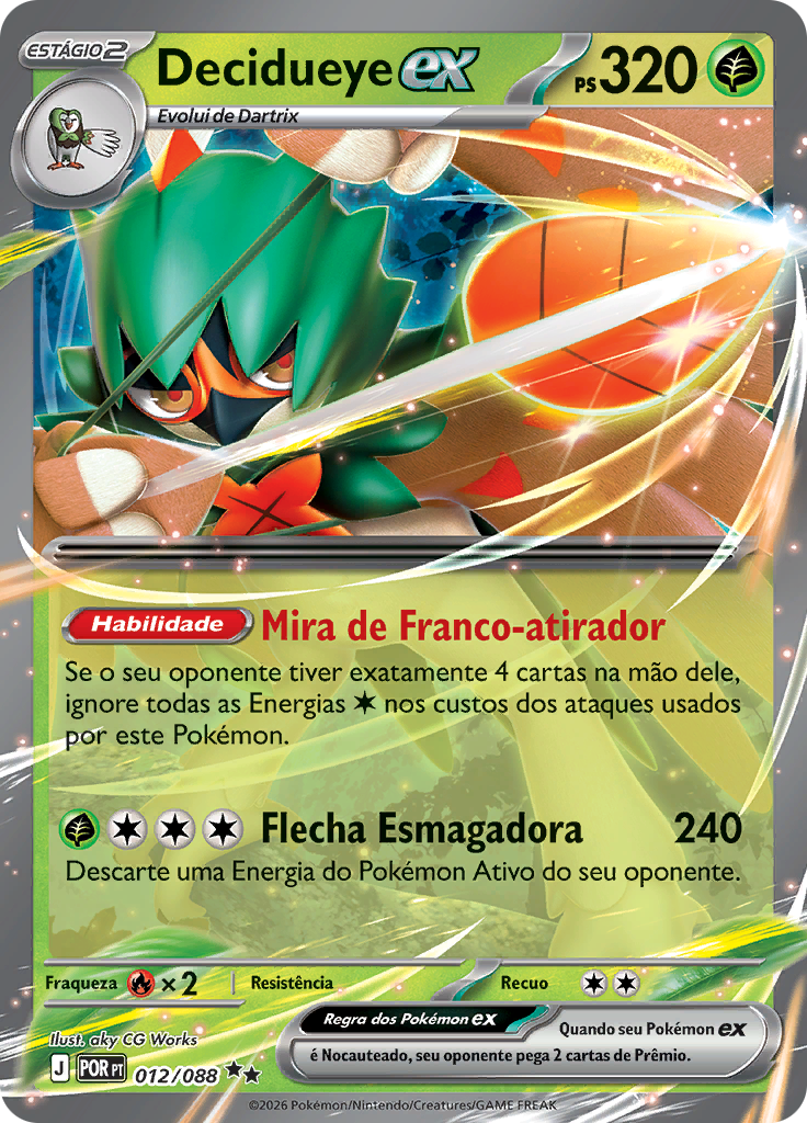 Decidueye ex 012 — Equilíbrio Perfeito (Portuguese Pokémon TCG card)