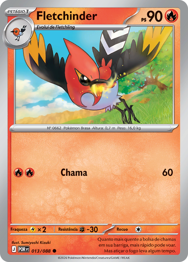 Fletchinder 013 — Equilíbrio Perfeito (Portuguese Pokémon TCG card)