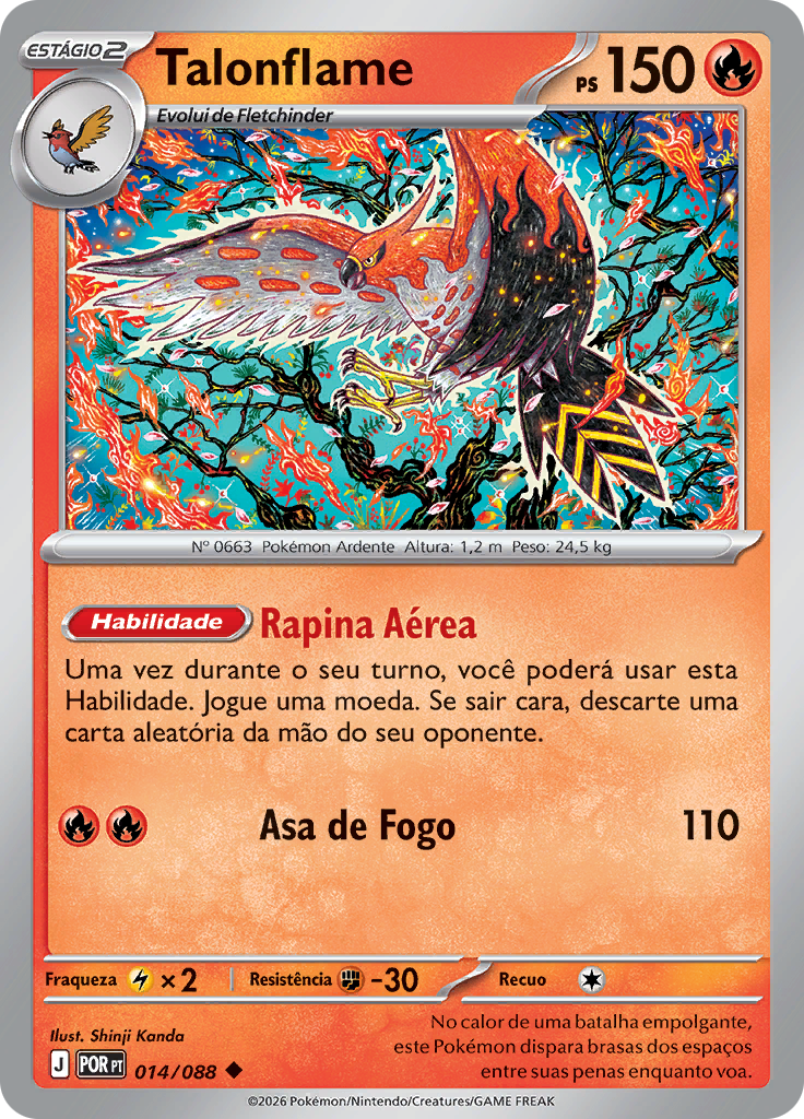 Talonflame 014 — Equilíbrio Perfeito (Portuguese Pokémon TCG card)