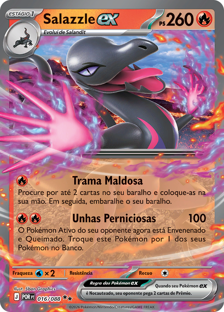 Salazzle ex 016 — Equilíbrio Perfeito (Portuguese Pokémon TCG card)