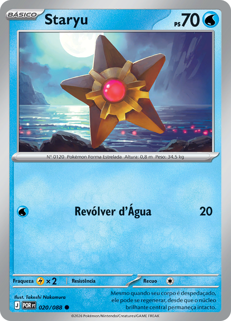 Staryu 020 — Equilíbrio Perfeito (Portuguese Pokémon TCG card)