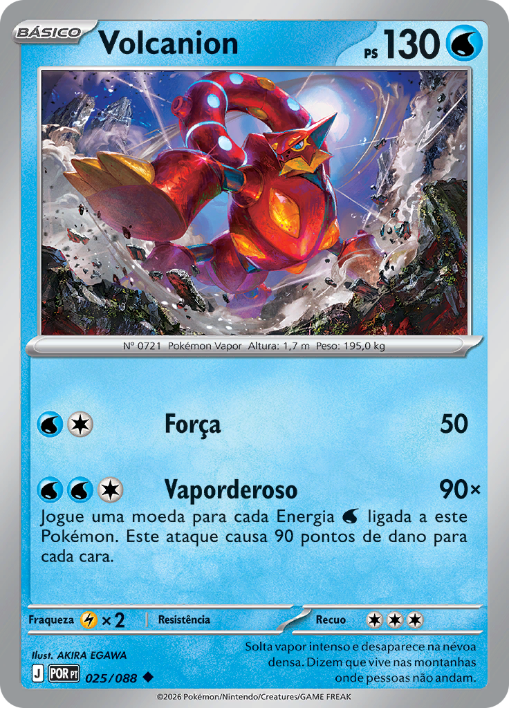 Volcanion 025 — Equilíbrio Perfeito (Portuguese Pokémon TCG card)