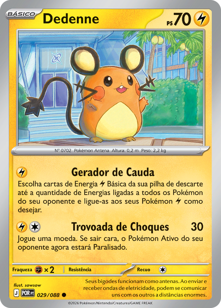 Dedenne 029 — Equilíbrio Perfeito (Portuguese Pokémon TCG card)