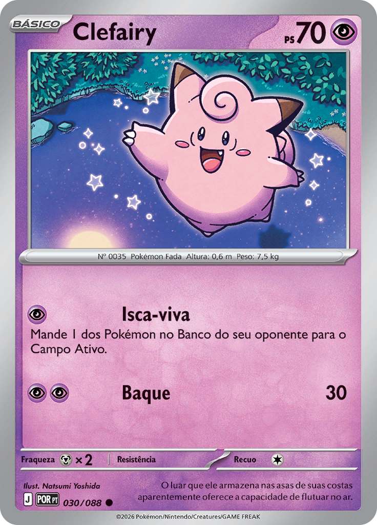 Clefairy 030 — Equilíbrio Perfeito (Portuguese Pokémon TCG card)