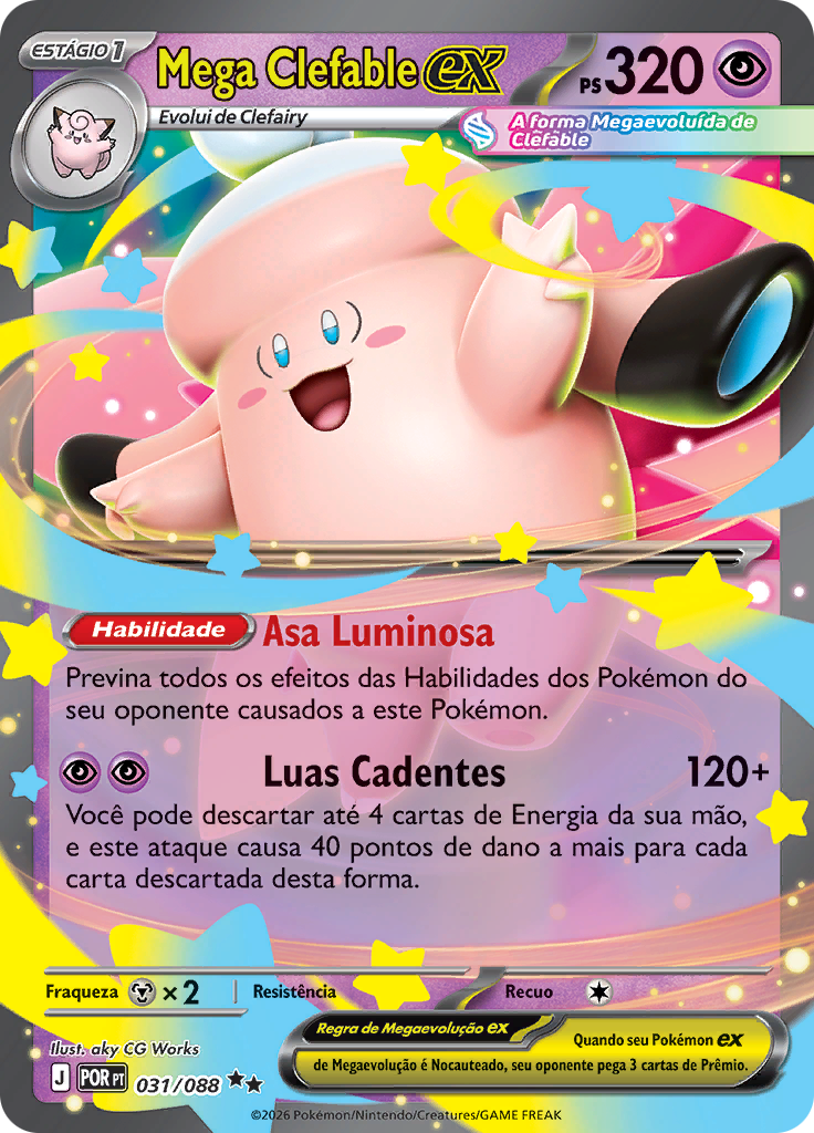 Mega Clefable ex 031 — Equilíbrio Perfeito (Portuguese Pokémon TCG card)