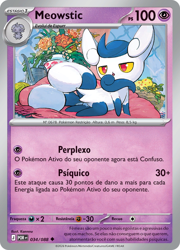 Meowstic 034 — Equilíbrio Perfeito (Portuguese Pokémon TCG card)