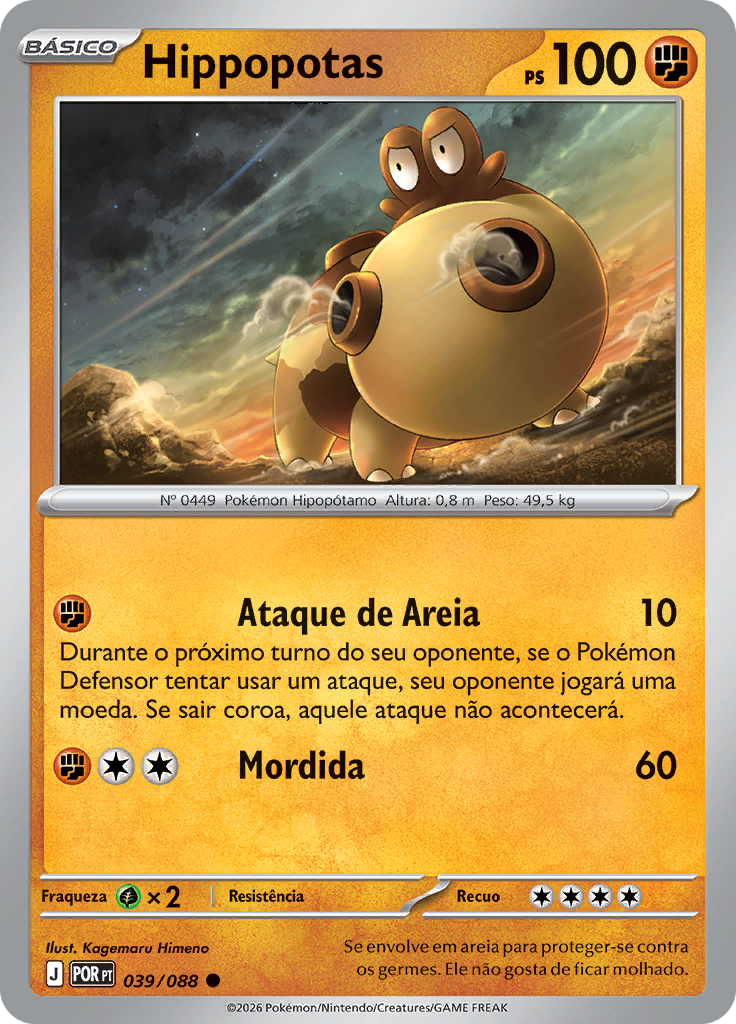 Hippopotas 039 — Equilíbrio Perfeito (Portuguese Pokémon TCG card)