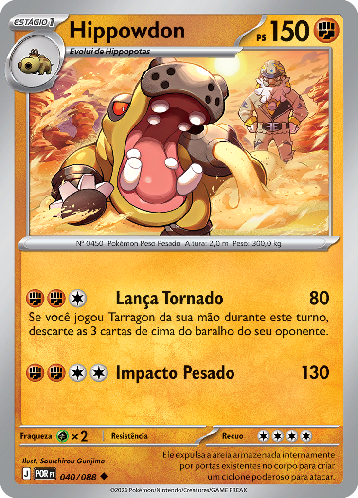 Hippowdon 040 — Equilíbrio Perfeito (Portuguese Pokémon TCG card)