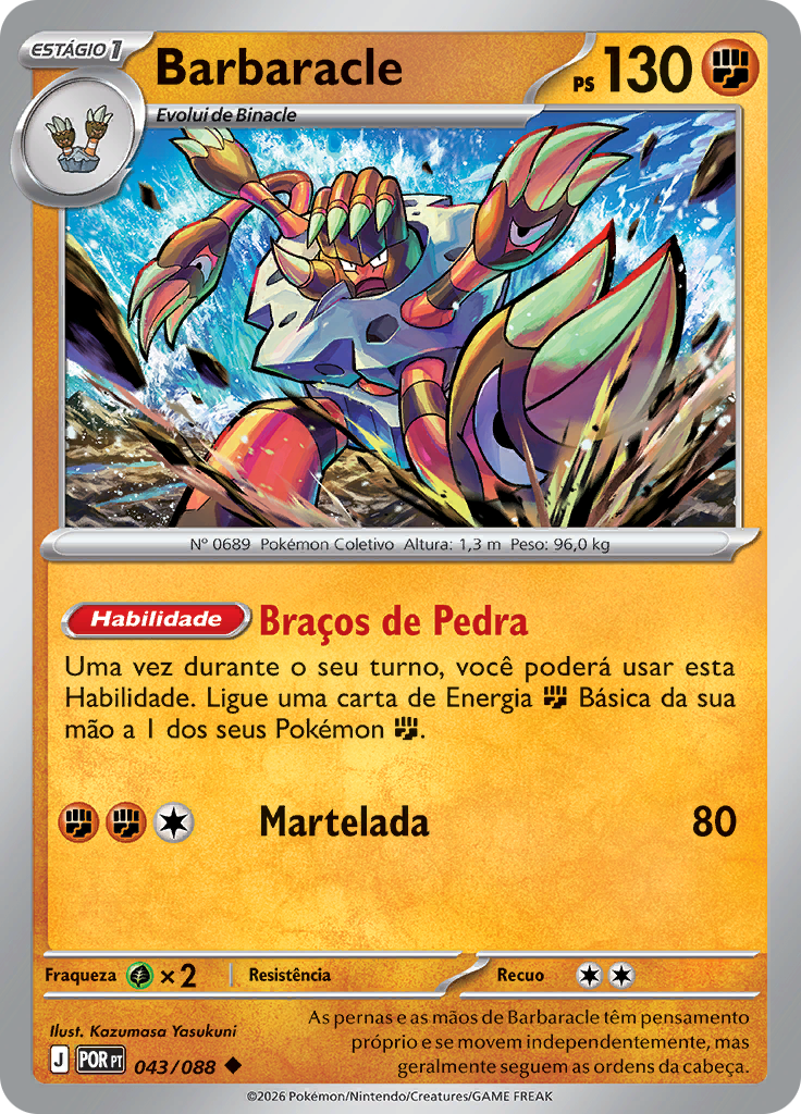 Barbaracle 043 — Equilíbrio Perfeito (Portuguese Pokémon TCG card)