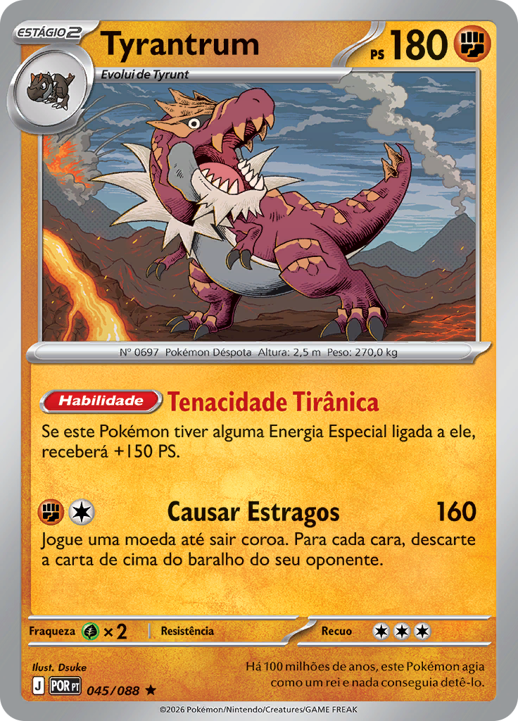 Tyrantrum 045 — Equilíbrio Perfeito (Portuguese Pokémon TCG card)