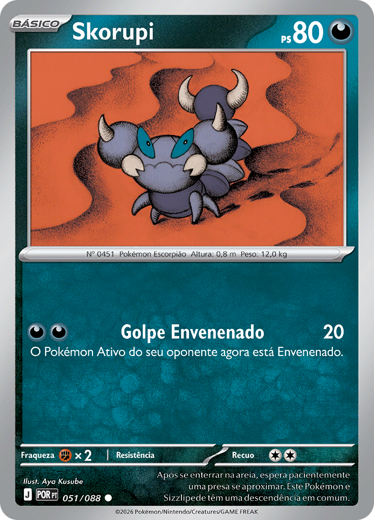 Skorupi 051 — Equilíbrio Perfeito (Portuguese Pokémon TCG card)