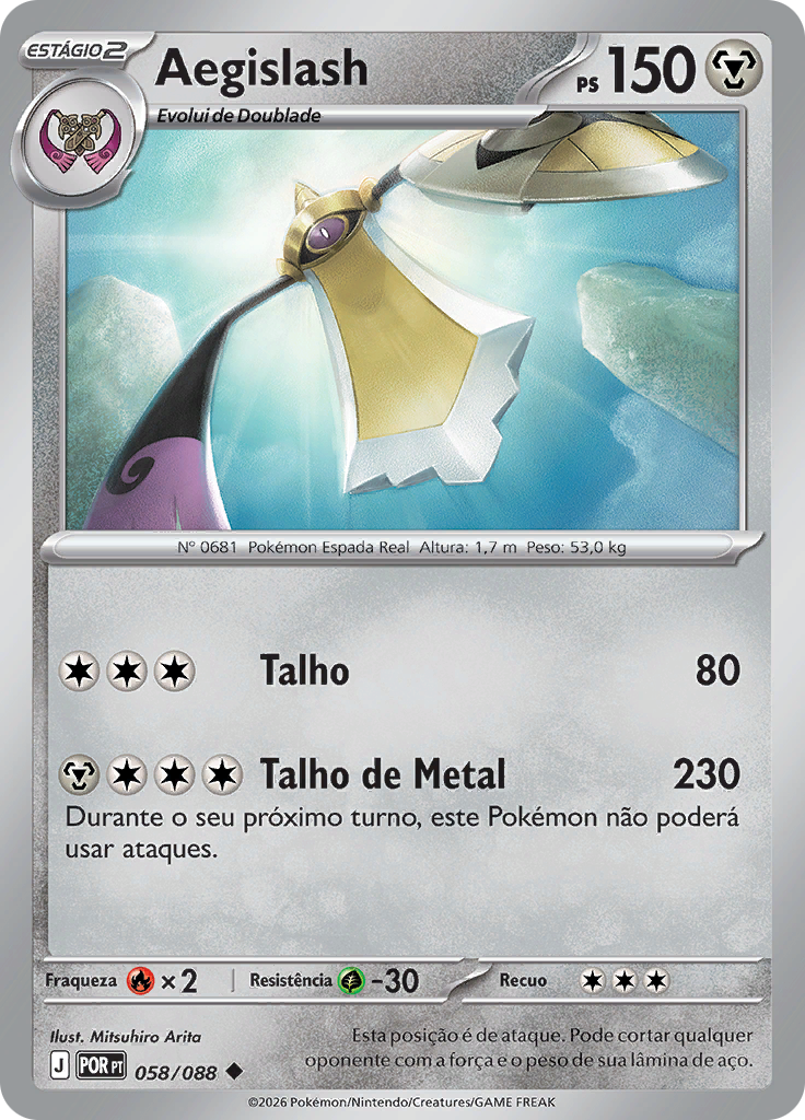 Aegislash 058 — Equilíbrio Perfeito (Portuguese Pokémon TCG card)