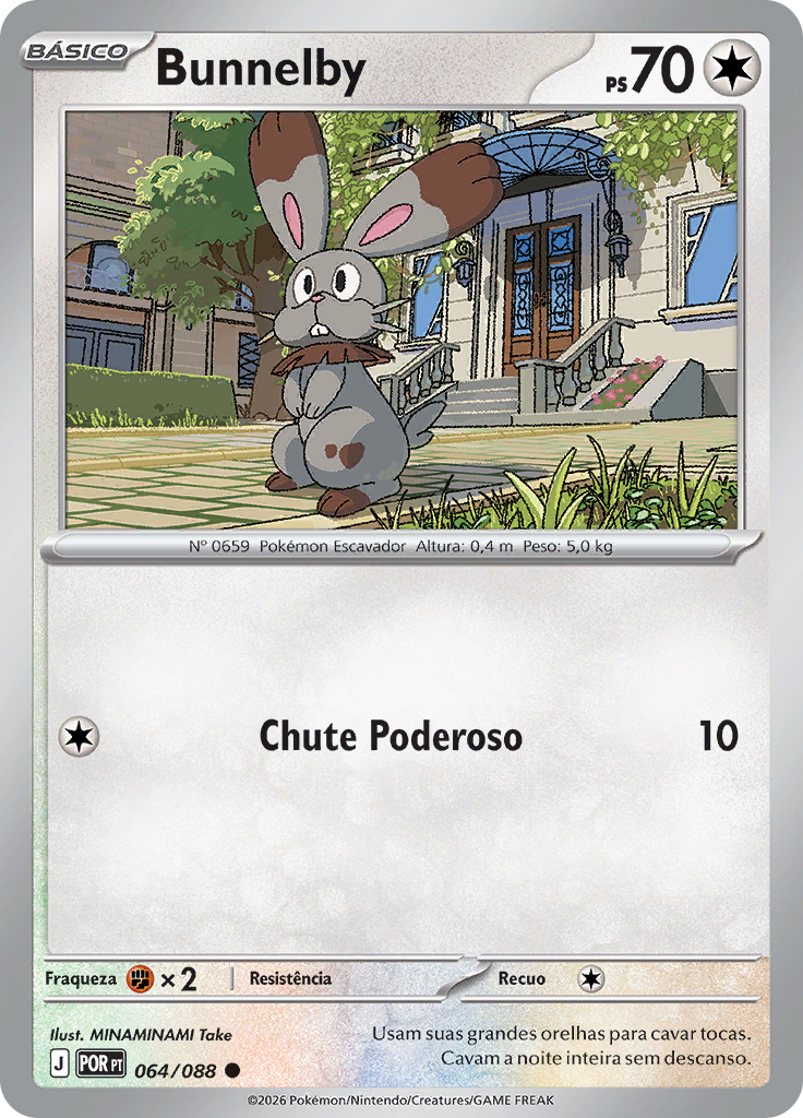 Bunnelby 064 — Equilíbrio Perfeito (Portuguese Pokémon TCG card)
