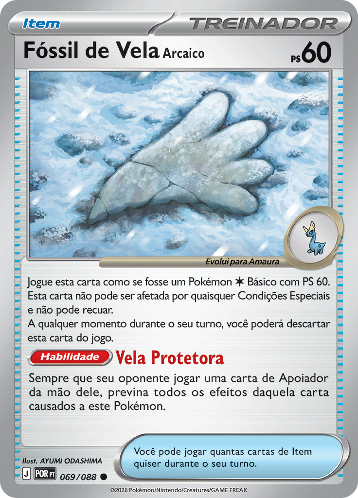 Fóssil de Vela Arcaico 069 — Equilíbrio Perfeito (Portuguese Pokémon TCG card)