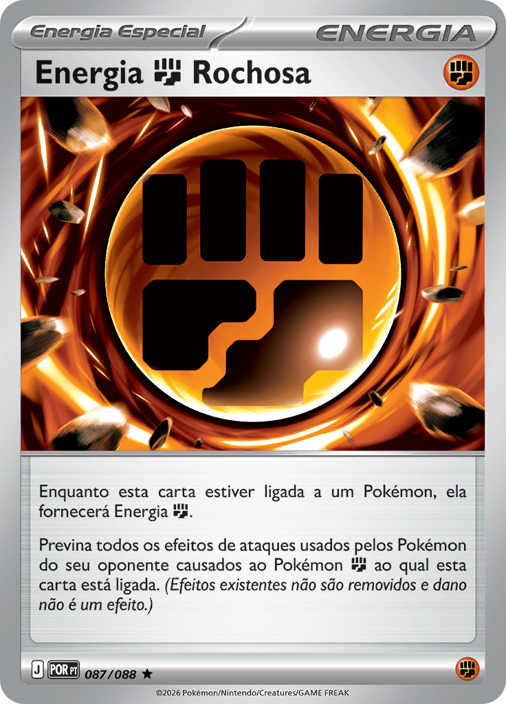 Energia Fighting Rochosa 087 — Equilíbrio Perfeito (Portuguese Pokémon TCG card)