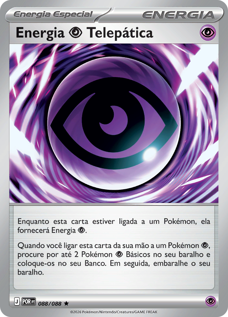 Energia Psychic Telepática 088 — Equilíbrio Perfeito (Portuguese Pokémon TCG card)
