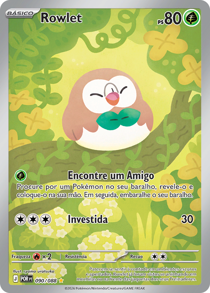 Rowlet 090 — Equilíbrio Perfeito (Portuguese Pokémon TCG card)