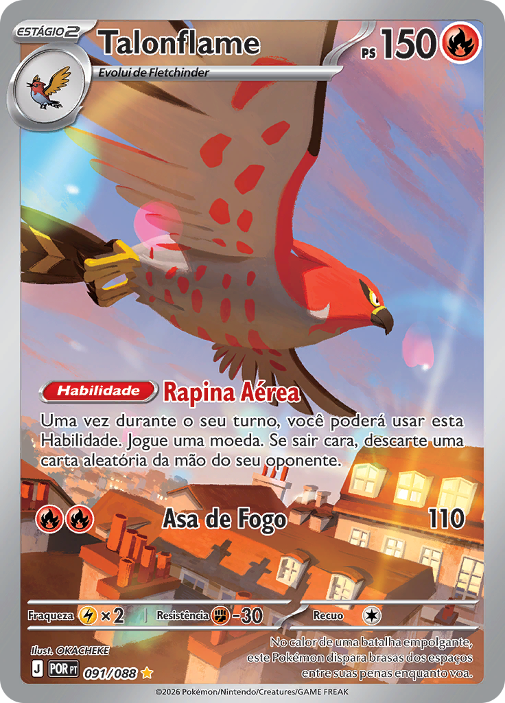 Talonflame 091 — Equilíbrio Perfeito (Portuguese Pokémon TCG card)