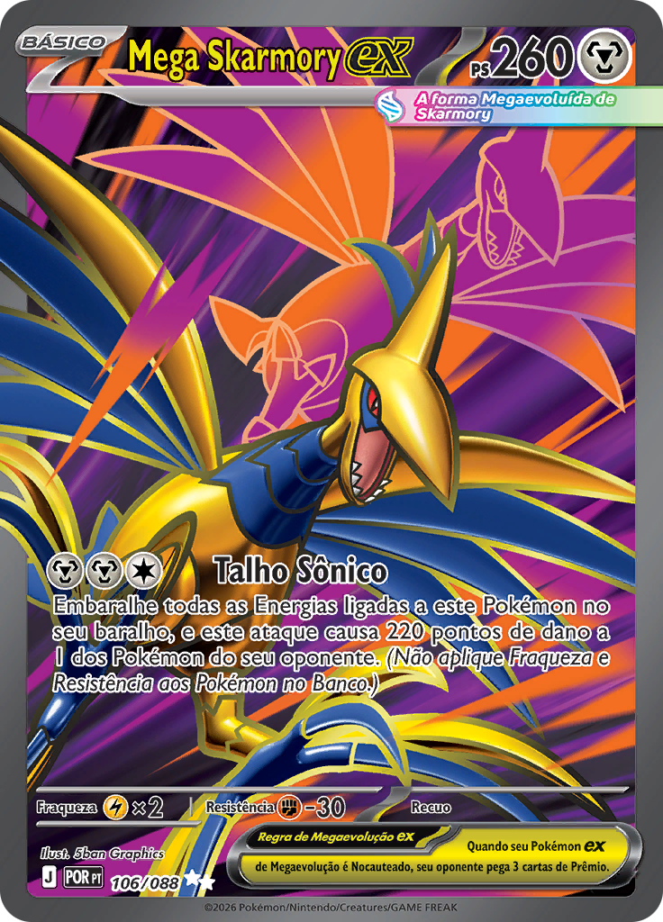 Mega Skarmory ex 106 — Equilíbrio Perfeito (Portuguese Pokémon TCG card)