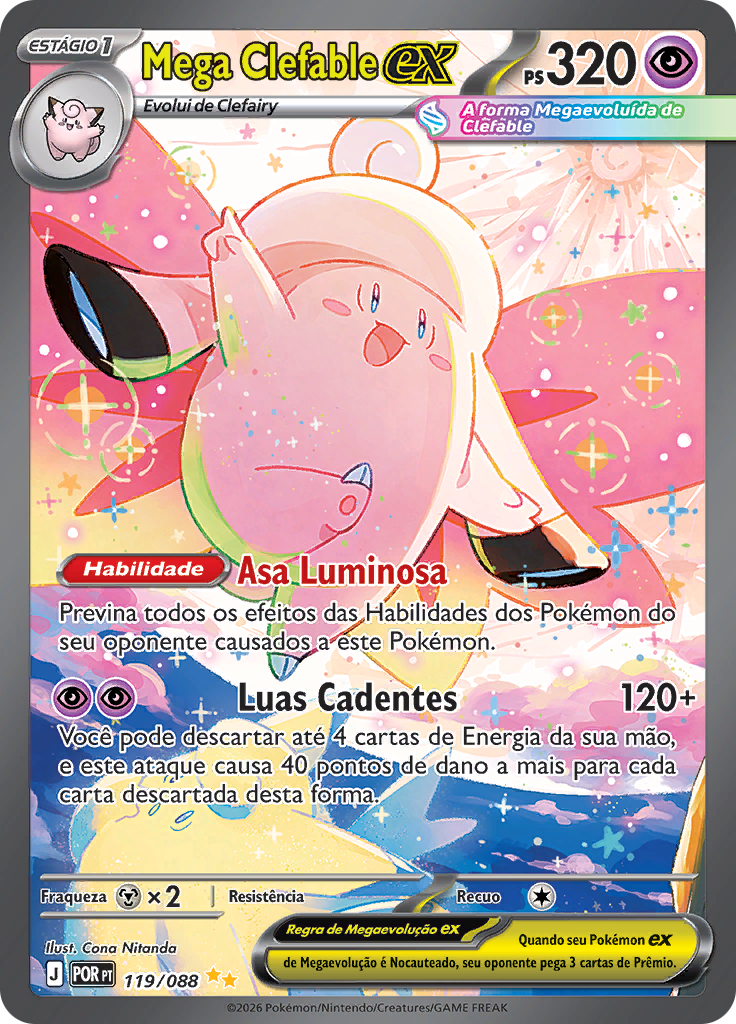 Mega Clefable ex 119 — Equilíbrio Perfeito (Portuguese Pokémon TCG card)