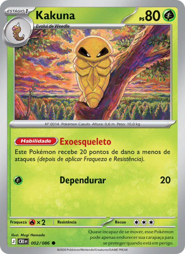 Kakuna 002 — Caos Ascendente (Portuguese Pokémon TCG card)