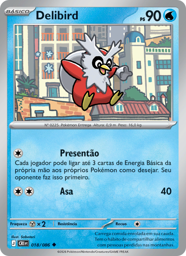 Delibird 018 — Caos Ascendente (Portuguese Pokémon TCG card)