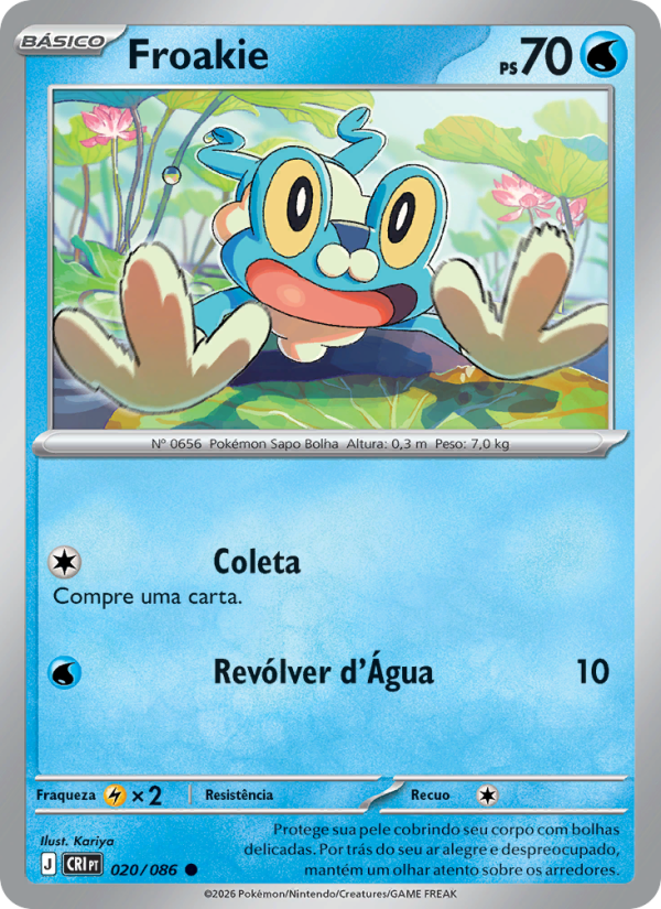 Froakie 020 — Caos Ascendente (Portuguese Pokémon TCG card)