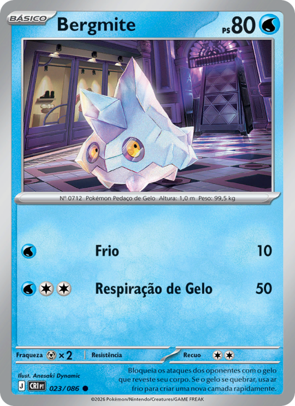 Bergmite 023 — Caos Ascendente (Portuguese Pokémon TCG card)