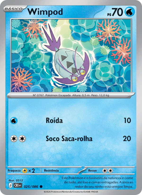 Wimpod 025 — Caos Ascendente (Portuguese Pokémon TCG card)