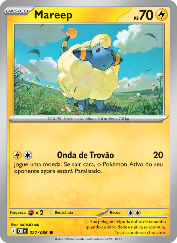 Mareep 027 — Caos Ascendente (Portuguese Pokémon TCG card)