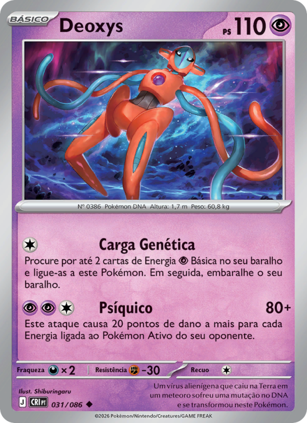 Deoxys 031 — Caos Ascendente (Portuguese Pokémon TCG card)