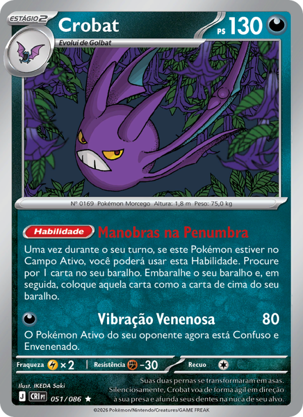 Crobat 051 — Caos Ascendente (Portuguese Pokémon TCG card)