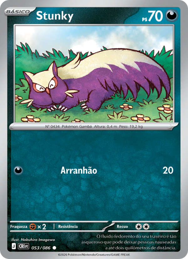 Stunky 053 — Caos Ascendente (Portuguese Pokémon TCG card)