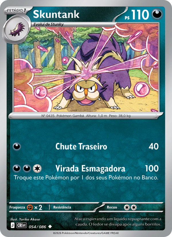 Skuntank 054 — Caos Ascendente (Portuguese Pokémon TCG card)