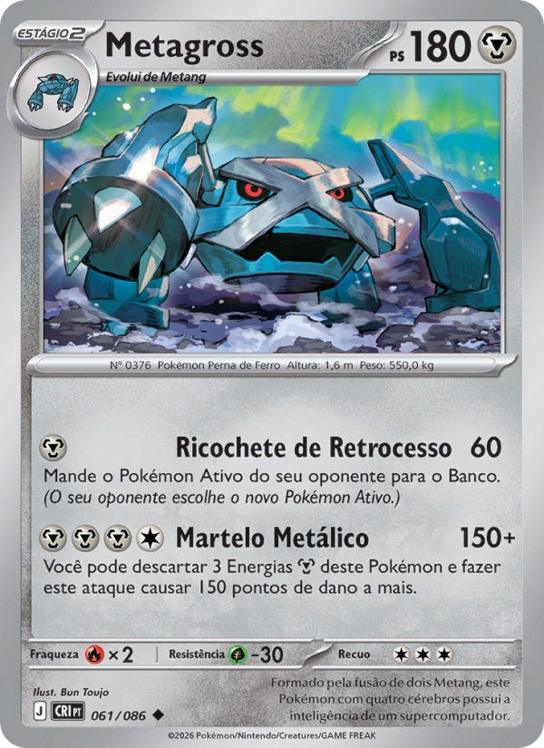 Metagross 061 — Caos Ascendente (Portuguese Pokémon TCG card)