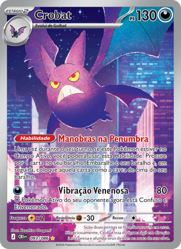 Crobat 093 — Caos Ascendente (Portuguese Pokémon TCG card)