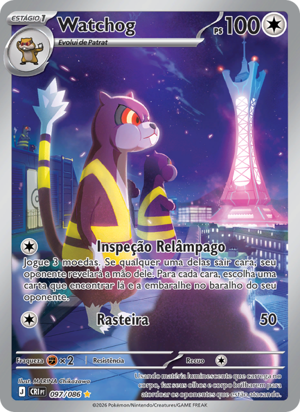 Watchog 097 — Caos Ascendente (Portuguese Pokémon TCG card)