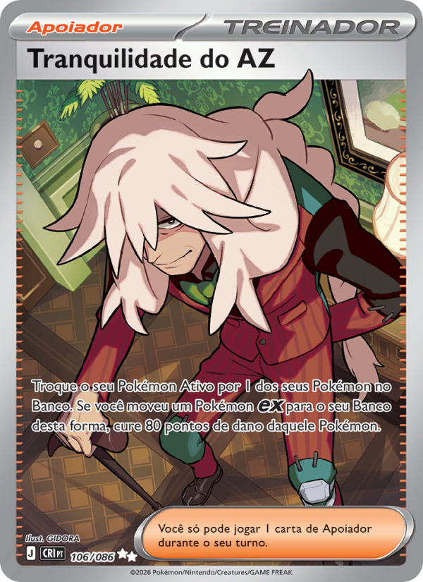 Tranquilidade do AZ 106 — Caos Ascendente (Portuguese Pokémon TCG card)